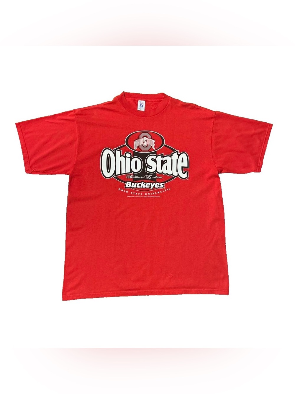 Ohio State Buckeyes Shirt 2XL Vintage Logo 7 90s Tradition In Excellence Red OSU